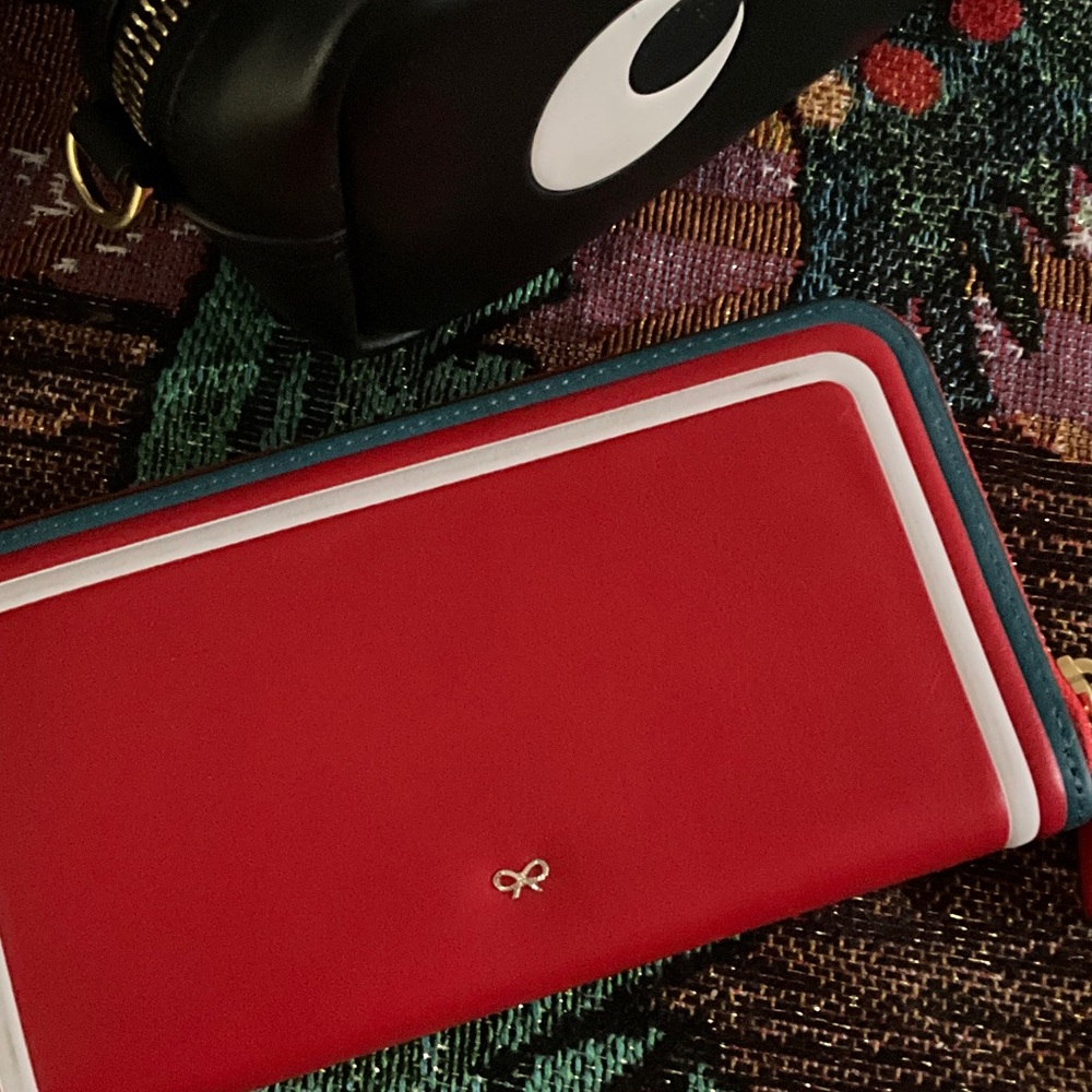 Anya Hindmarch Red and White Wallet